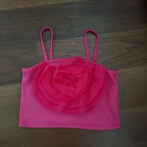 Pink Floral Crop Top